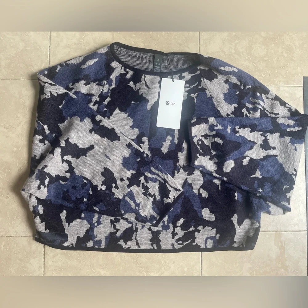 NWT🖤Lululemon Lab Merino Wool Knit Oversized Crop Sweater XL - Picture 3 of 6